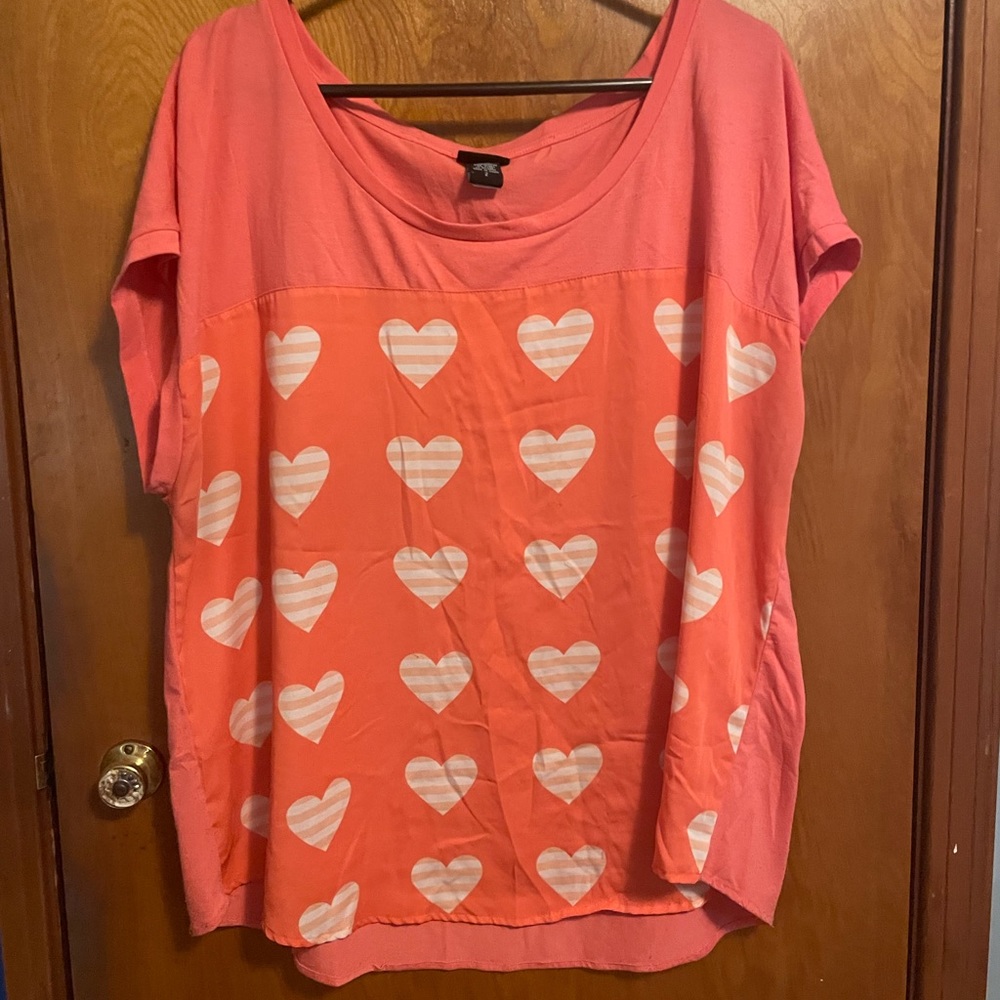 Torrid Size 2 Pink Heart Tee